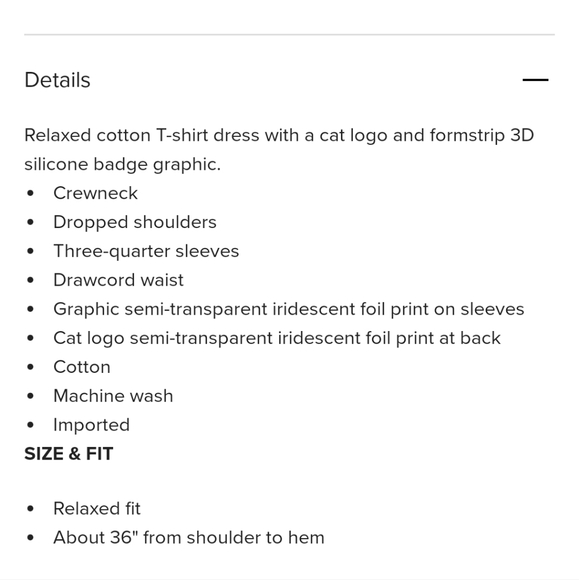 Puma Evide Cotton T-shirt Dress Size Large Drawcord Waist Dress - Picture 3 of 3